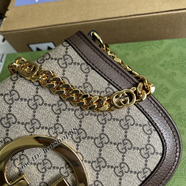 Gucci專櫃2022新款鏈條單肩斜挎女包 古馳Gucci Blondie互扣老花腋下包中古包699268 gqy4284